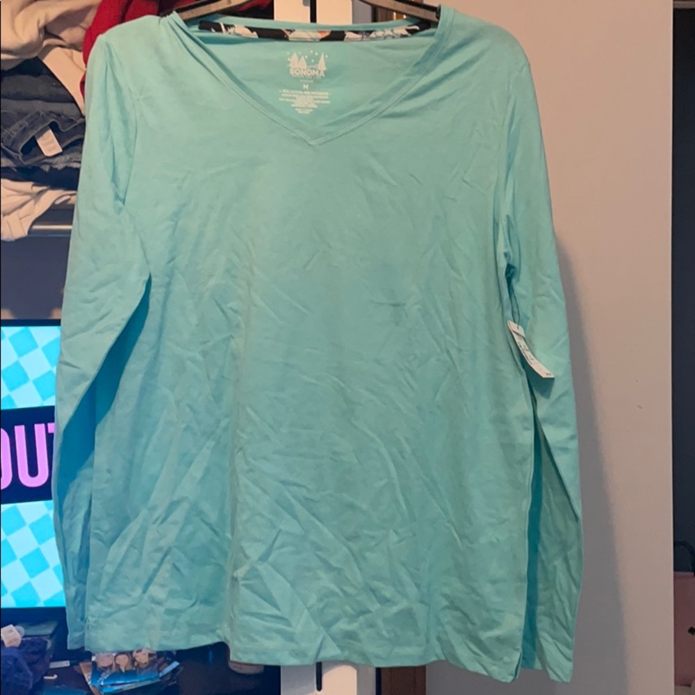 Teal pajama shirt or long sleeve